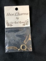 Gold Tone Feather Red Roses Shoe Charm (New) Made in Black Hills South D... - $16.12