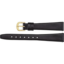 Ladies 12 mm Long Black Leather Flat Calf Watch Band - $40.13