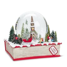 Storybook Musical Snow Globe Christmas Musical 6.5" High Resin Glass Water image 2