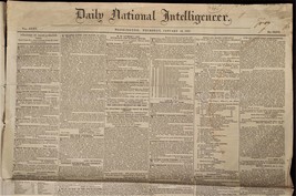 1847 j14 antique DAILY NAT INTELLIGENCER land slave auction delcarlia es... - £37.15 GBP