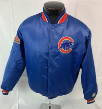 Vintage Starter Chicago Cubs Satin Jacket Mens Large MLB Baseball Team Coat 90s - £62.72 GBP