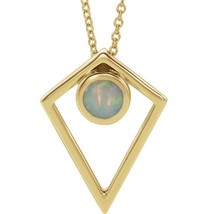 Opal Pyramid Necklace in 14k Yellow Gold - £494.80 GBP+