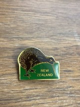 New Zealand Kiwi Bird Vintage Enamel Lapel Pin Pinback Travel Souvenir - $8.00