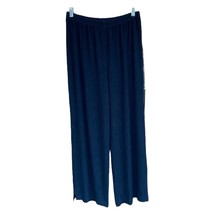 CHICO&#39;S Travelers Size 1 REG Black Rib Knit pull on elastic waist Pants US M - £19.57 GBP