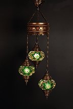 Handmade, Authentic, Mosaic Chandelier, Tiffany Style Glass, Moroccan/Ottoman St - £89.36 GBP