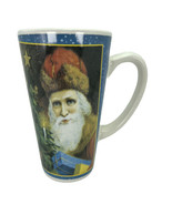 Father Christmas Santa Tall Coffee Mug Latte Tea 16 oz Tree Present Ceramic - $13.29 CAD