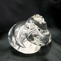 Karg Clear Twist Paperweight 3x3.5in Seashell Spiral Conical Freeform Swirl - $72.00
