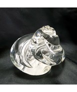 Karg Clear Twist Paperweight 3x3.5in Seashell Spiral Conical Freeform Swirl - £56.63 GBP