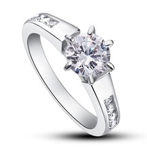 1.25Ct Round Cut Solitaire Lab Created Diamond Wedding Ring 14k White Gold Over - £70.49 GBP