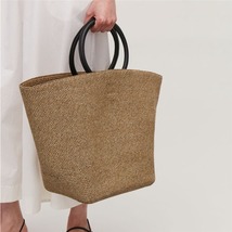 Women Straw Bag Bohemia Beach Bags Handmade Wicker Summer Tote big Handbag Ratta - £42.60 GBP