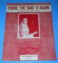 Bobby Vinton Sheet Music There I&#39;ve Said It Again Vintage Valiant Music Co. - £19.74 GBP