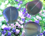 10 Hyacinth Bean Glass Beads Two Tone Lilac Lavender Mirror Finish 15x13mm - $12.19