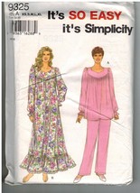 Simplicity Sewing Pattern #9325 Misses&#39; Nightgown and Pajamas Size A XS ... - £4.48 GBP