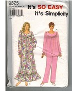 Simplicity Sewing Pattern #9325 Misses&#39; Nightgown and Pajamas Size A XS ... - $5.70