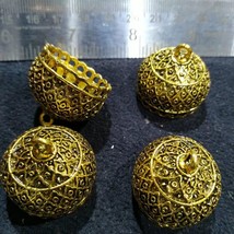 Oxidize Metal Jhumki 4 Pairs Kundan Jewelry Making Stuff Stud - £13.97 GBP