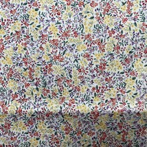 1 yard vtg fabric northcott silk co floral print red yellow purple - £7.56 GBP