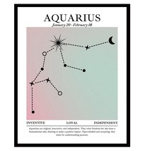 Aquarius Posters By Roxbury Row For Room Aesthetic, Astrology Decor, Zodiac - £30.81 GBP