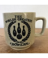 Vintage Worlds Greatest Bowler Souvenir Collectible Bowling Stoneware Co... - £29.05 GBP