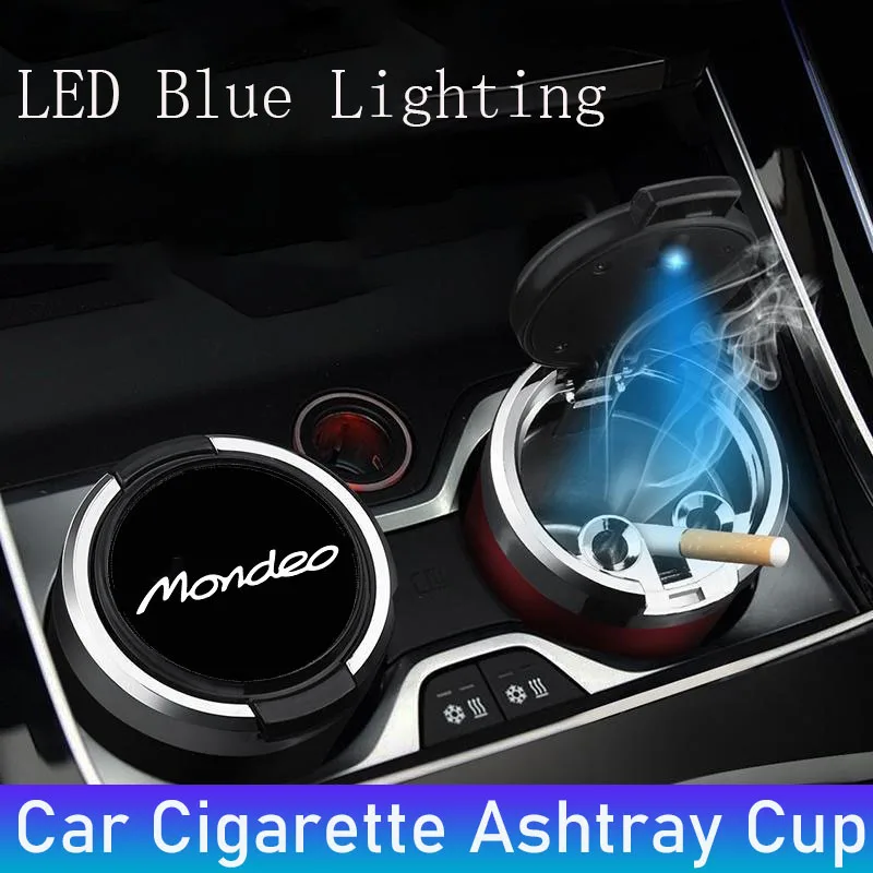 Te ashtray cup with lid with led light portable detachable suitable for ford mondeo car thumb200