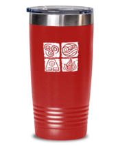 Inspirational Tumbler Avatar Elements Square, Water Earth Fire Air Red-T-20oz  - £23.33 GBP