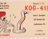 Vintage Ham Radio Card KOG 4135 Jenkintown Pennsylvania - $4.94