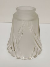 Vtg Cut Glass Frosted Lamp Shade Victorian Mid Century Look Heavywgt 5.5&quot;T (1) - £19.94 GBP