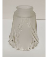 Vtg Cut Glass Frosted Lamp Shade Victorian Mid Century Look Heavywgt 5.5... - £19.62 GBP