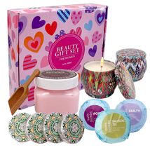 Spa Gift Set 10 Pc w/ shower steamers, bath bombs, scented candles &amp; body scrub - £11.67 GBP