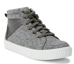 Wonder Nation Boys Casual Hi Top Canvas Sneakers Size 4 Gray Shoes NEW - $23.13