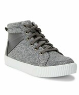 Wonder Nation Boys Casual Hi Top Canvas Sneakers Size 4 Gray Shoes NEW - $478.02 MXN