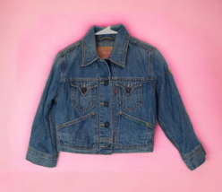 Levis Denim Button Front Jacket Girl&#39;s Size Med California Patch to Lt Arm - £10.07 GBP