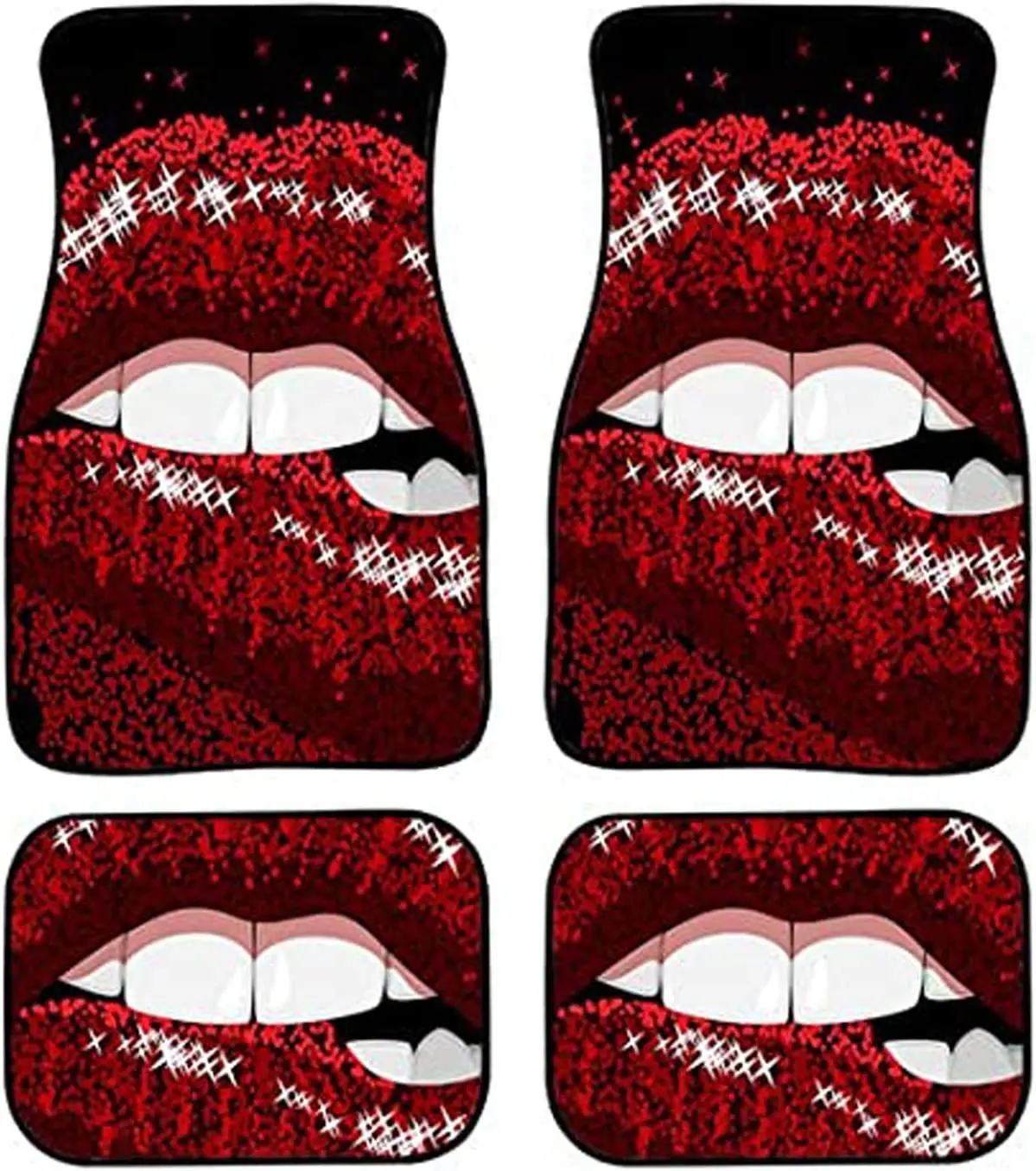 Red Lips Kiss Valentine&#39;s Day Love Car Floor Mats Universal Fit Most Veh... - $50.96