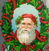 Santa Claus Christmas Wishes Postcard Germany Embossed Original Vintage Antique - £26.96 GBP