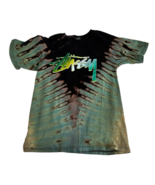 Stussy Tie Dye Tshirt Size Small Surf Style Graphitti Spell-Out AOP Vint... - $51.95 CAD