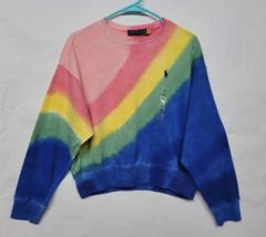 New Polo Ralph Lauren Womens French Terry Sweatshirt Tie Dye Rainbow Pullover XS - £55.87 GBP