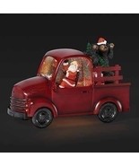 6.75&quot;H LIGHTED SWIRL TRUCK WITH SANTA, BLACK BEAR &amp; TREE - $118.75