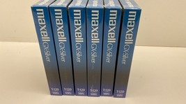 BRAND NEW Sealed Maxell GX-Silver 6 Hours T-120 VHS Blank Tape LOT OF 6 - $19.75