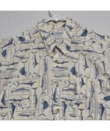 Columbia Sportswear Mens Shirt Sz XL All Over Fish Print Casual Short Sl... - £14.03 GBP