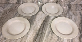 Pier 1 Imports Set Of 4 Ivory 11” Melamine Crackle Dinner Plates-Dishwas... - £58.74 GBP