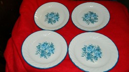 CORELLE BLUE VELVET 7.13 INCH BREAD PLATES x 4 NEW WITH LABEL FREE USA SHIP - £44.83 GBP