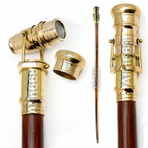 Nautical vintage handmade Brass 39&quot; With Fitted Solid Brass Telescope On... - $879.25 MXN