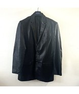 Alfani for Macy’s Buttery Soft Mens Leather Blazer Jacket Coat Black 42L - $148.45