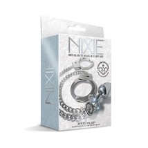 Nixie Metal Butt Plug w/Inlaid Jewel &amp; Fur Cuff Set - £16.72 GBP