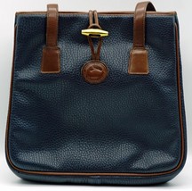 Dooney &amp; Bourke Pebble Grain Crossbody Shoulder Bag Cobalt Blue Brown Trim A7 - £103.90 GBP
