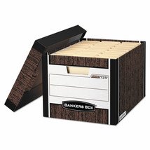 Bankers Box R-KIVE Max Storage Box Letter/Legal Locking Lid Woodgrain 4/... - £94.76 GBP