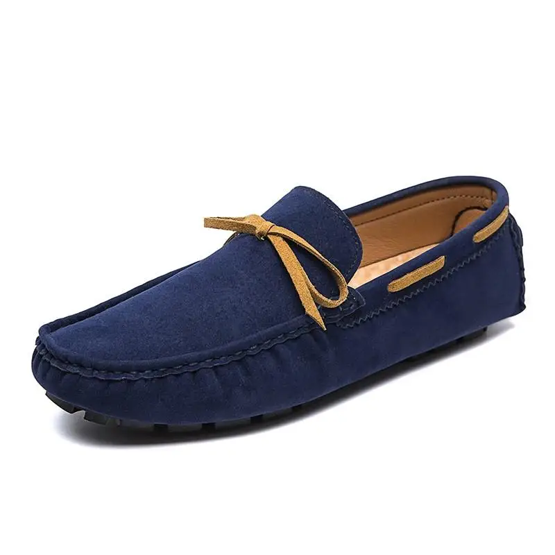 Suede Loafers Men Big Size 48 47 Boat Shoes Slip On Mocasines Hombre Handmade La - £29.35 GBP