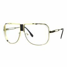 Lente Transparente Moda Gafas Vintage Grande Cuadrado Montura Metálica UV 400 - £8.56 GBP