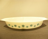 Pyrex Snowflake Teal on White 1 1/2 qt Divided Casserole - $17.99