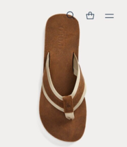 Polo Ralph Lauren Brown Suede Leather Sandals Flip Flops Size 8,9,10,11,... - £51.04 GBP