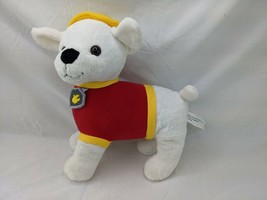 White Dog Plush Fireman 12 Inch Midwood Brands Stuffed Animal Toy - £12.07 GBP